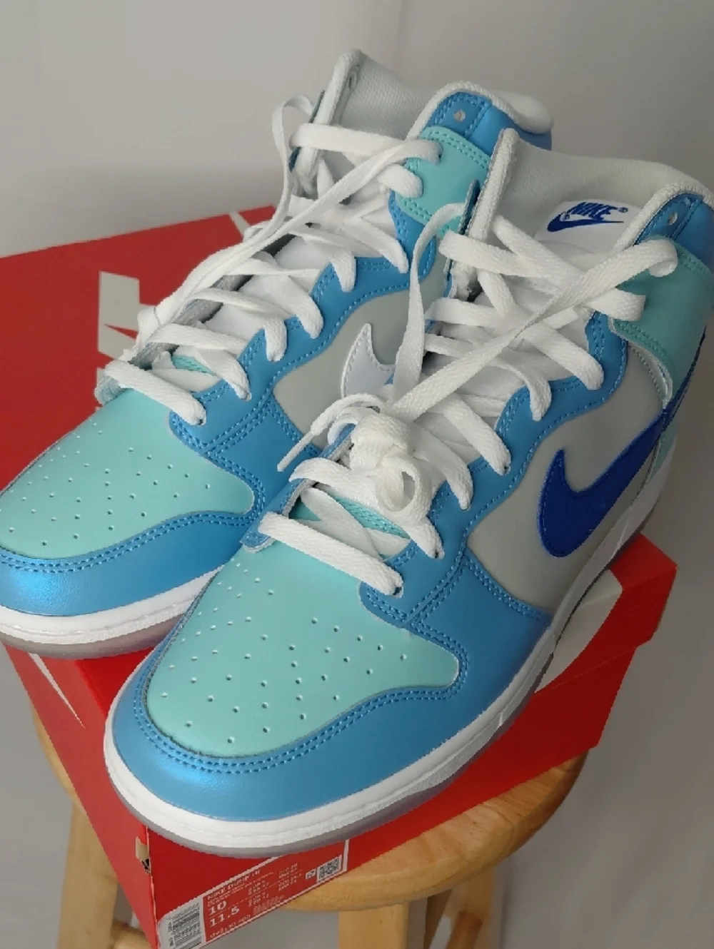 Nike Dunk Low Blue Mint Gradient with Iridescent Swoosh